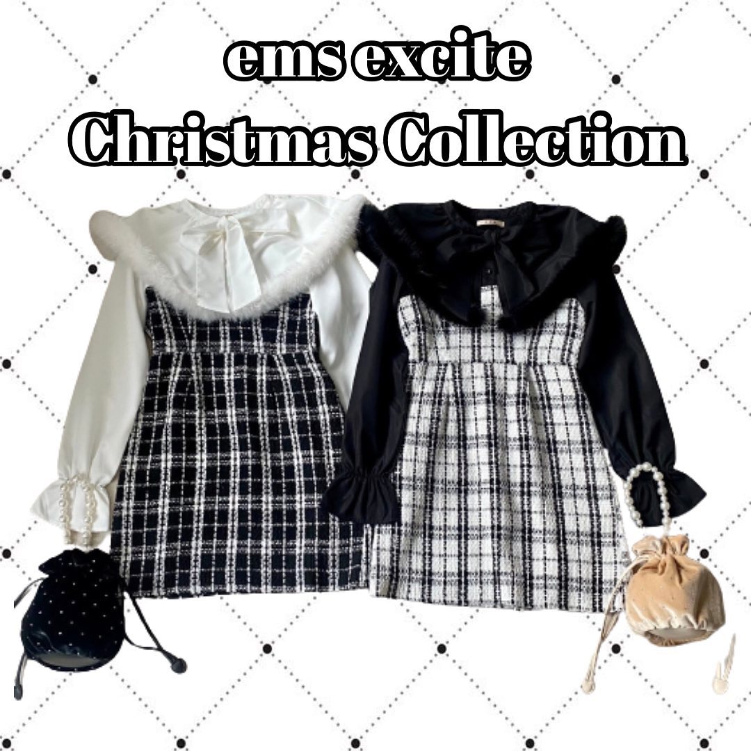 ⁡　ems excite Christmas collection️⁡⁡♡EU356122G001フェイクファーツイードワンピ　¥4,290（税込）⁡♡EW341522B001コーデュロイビジューワンピ ¥4,290（税込）⁡⁡どちらも店舗入荷アイテム?⁡⁡⁡店舗入荷中のアイテムから近日入荷のアイテムでクリスマスにぴったりのコーデをご紹介⁡今年の冬はとことんガーリーに決めよう??⁡⁡⁡#emsexcite #エムズエキサイト #emsexciteコーデ #冬コーデ #秋冬コーデ#高見えコーデ #プチプラ高見えコーデ #高見えファッション #リボンアイテム　#リボンコーデ　#リボン　#ニット　#ニットアイテム #クリスマスコーデ #大人ガーリー #大人ガーリーコーデ #フレンチガーリー #ガーリーファッション #ガーリーコーデ#トレンドファッション #トレンドコーデ #トレンドアイテム
