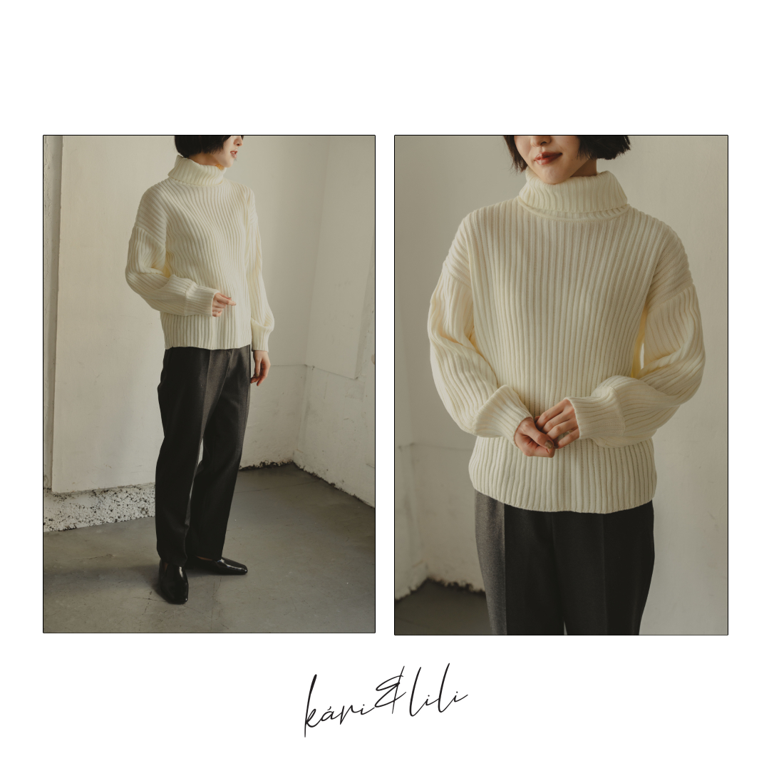 ▷turtle neck PO¥7,590taxinivory/black/brown/darkblue品番：WU257612B005#kariandlili #kari #カウリアンドリィリィ #カウリ #トレンド #トレンドアイテム #30代コーデ #20代コーデ #大人ファッション #大人スタイル #大人コーデ #大人カジュアル #大人フェミニン #高見え #高見えアイテム #大人のプチプラ #大人プチプラコーデ #タートルネック  #タートルネックコーデ #タートルネックコーディネート #タートル