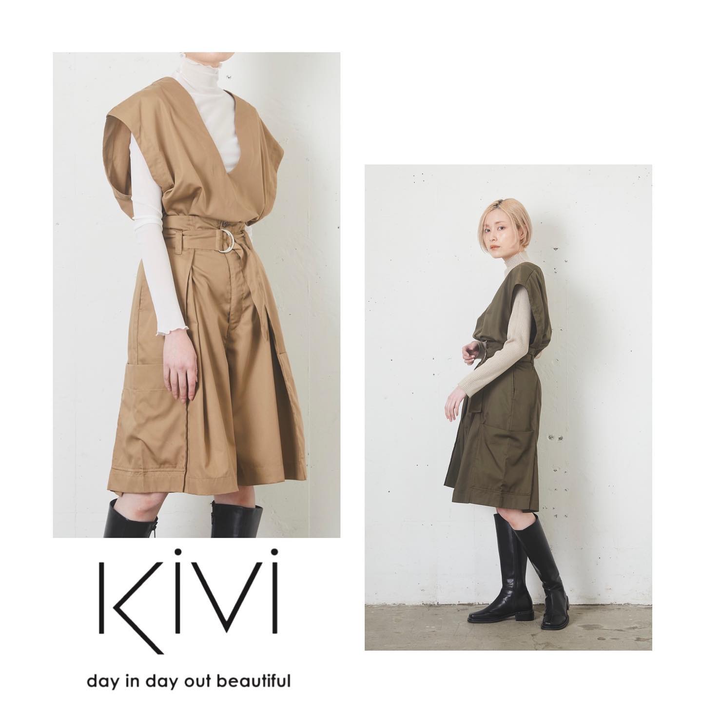 Vネックトップス¥5,390 taxinbeige/green/black品番:KP319423T001タックハーフパンツ¥ 5,841 taxibeige/green/blackこなれ感を演出出来るVネックトップスシンプルなデザインですが、大人っぽい印象でラフに着られるアイテムパンツは少し長めの丈感とタックが作り出す綺麗なA ラインシルエットが特徴別々で着用して頂いても今シーズン着回し抜群セットアップで着用しても大人可愛いが完成します#kivi#kivi_official #kivi_ootd#ootd#大人コーデ #大人スタイル #20代コーデ #30代コーデ #大人のプチプラ#お洒落好きの方と繋がりたい #トレンド #トレンドアイテム#大人カジュアル#Vネックトップス #Vネック #ハーフパンツ #タックパンツ #パンツスタイル