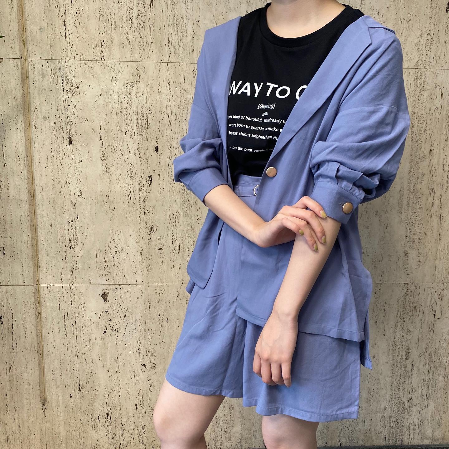 .【new arrival】﻿﻿﻿?RE080021T001テーラーJK▷¥2,900+tax﻿(店舗今週入荷.オンライン近日入荷予定)﻿﻿∥color∥﻿L-beige / D-orange / blue / black﻿﻿model:157cm﻿﻿#retrogirl_style#retrogirl2020ss﻿#レトロガール#レトロガールコーデ﻿#テーラージャケット#カラーテーラージャケット#セットアップ#セットアップコーデ