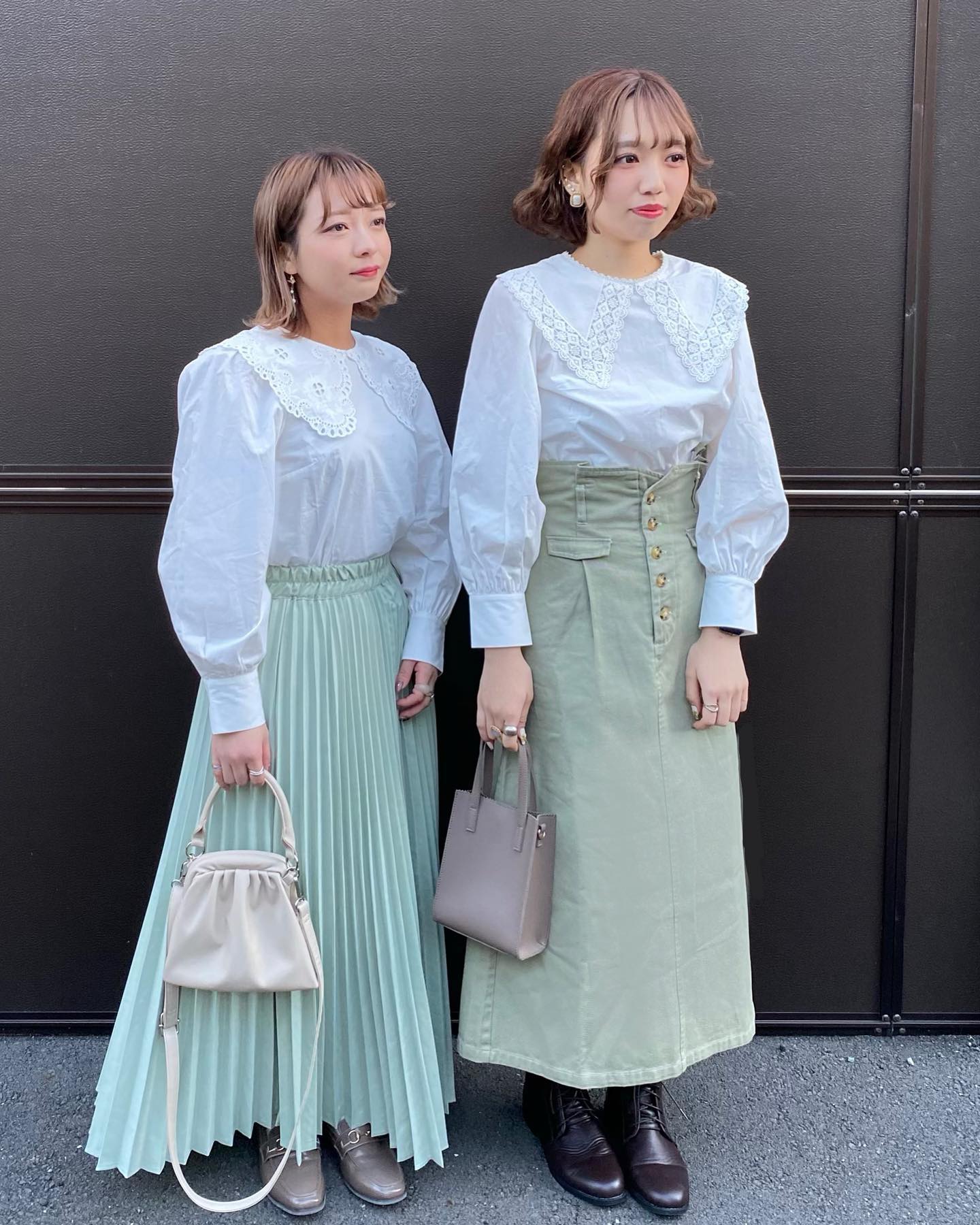 .【2021 Spring】　coming soon...#retrogirl_ootd#レトロガール#レトロガールコーデ#トレンドファッション#プチプラコーデ#でか襟  #プリーツスカート #シミラールック#春コーデレトロガールアナザー・リブラ アリオ 西新井店 @retrogirl_arionishiarai @3iiiuuu8  もっちー　157㎝レトロガール錦糸町PARCO店 @retrogirl_kinshichoparco @mi___u._.u みすず　150㎝#低身長コーデ