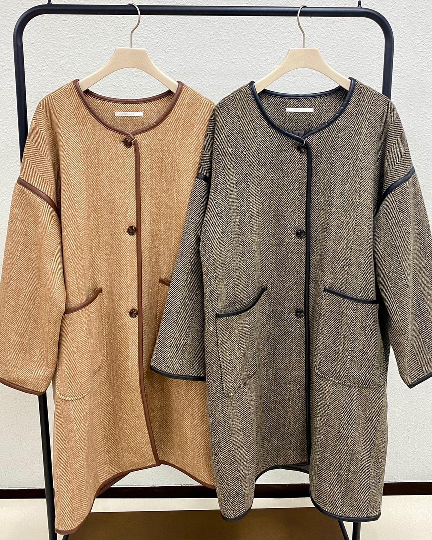 【New arrival】? RW055821T002 ﾊﾟｲﾋﾟﾝｸﾞｺｰﾄ▷¥5,390(税込)(今週入荷中.オンライン近日入荷) ∥color∥brown / black#retrogirl_ootd#レトロガール#レトロガールコーデ#トレンドファッション#プチプラコーデ#秋カラー #秋コーデ #2021awfsfair #2021aw #パイピングコート #コート