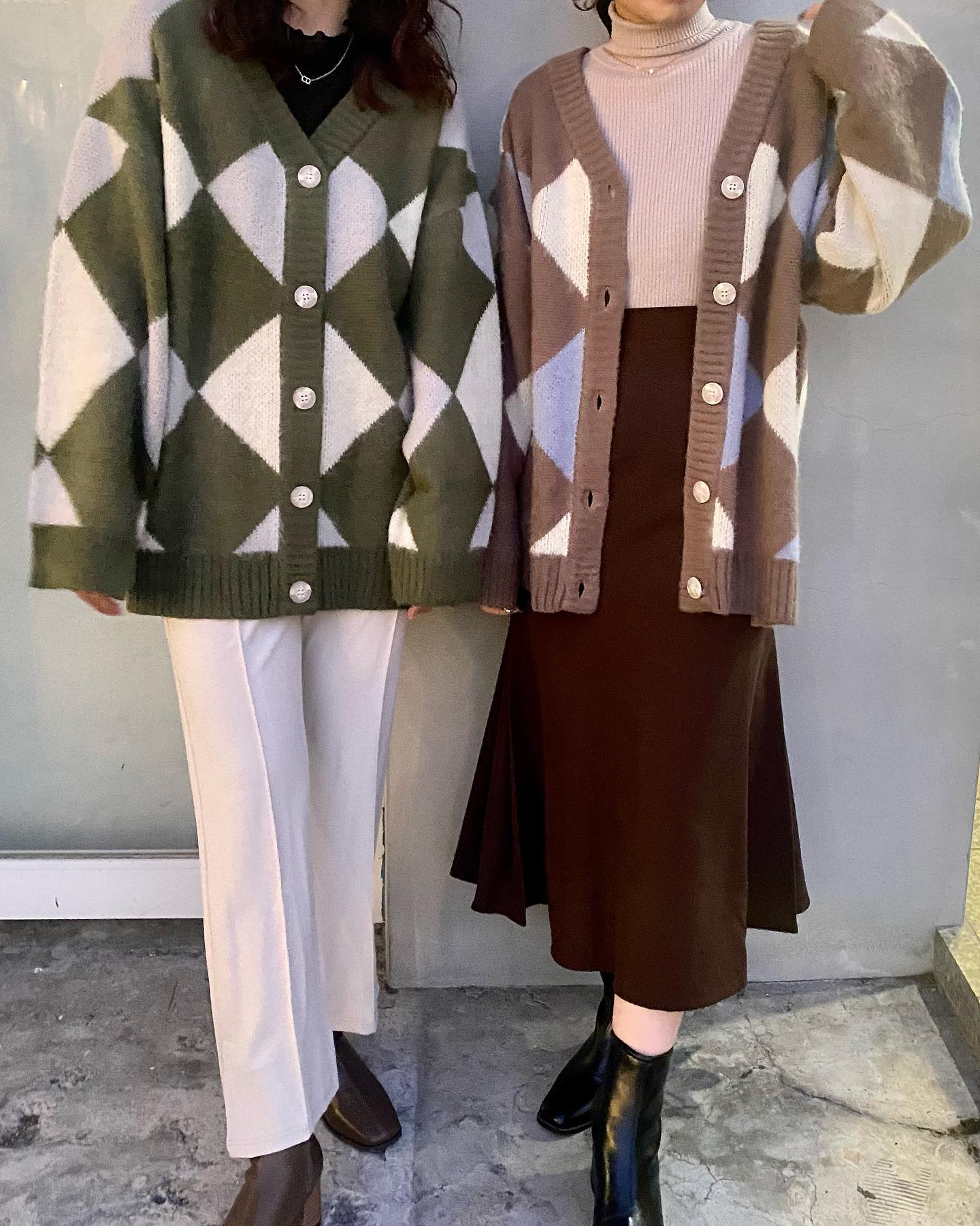 12/10 ｲﾝｽﾀﾗｲﾌﾞご紹介ﾕﾆｾｯｸｽｱｲﾃﾑ！【New arrival】? RW139412S001ｱｰｶﾞｲﾙ柄ｶｰﾃﾞｨｶﾞﾝ▷¥4,290(税込)（今週店舗入荷予定.ｵﾝﾗｲﾝ近日入荷）∥color∥ yellow / green / brown#retrogirl_ootd#レトロガール#レトロガールコーデ#トレンドファッション#プチプラコーデ#冬カラー #冬コーデ #2021awfsfair#ユニセックス　#ユニセックスコーデ#お揃いコーデ #カーディガン　#アーガイル柄
