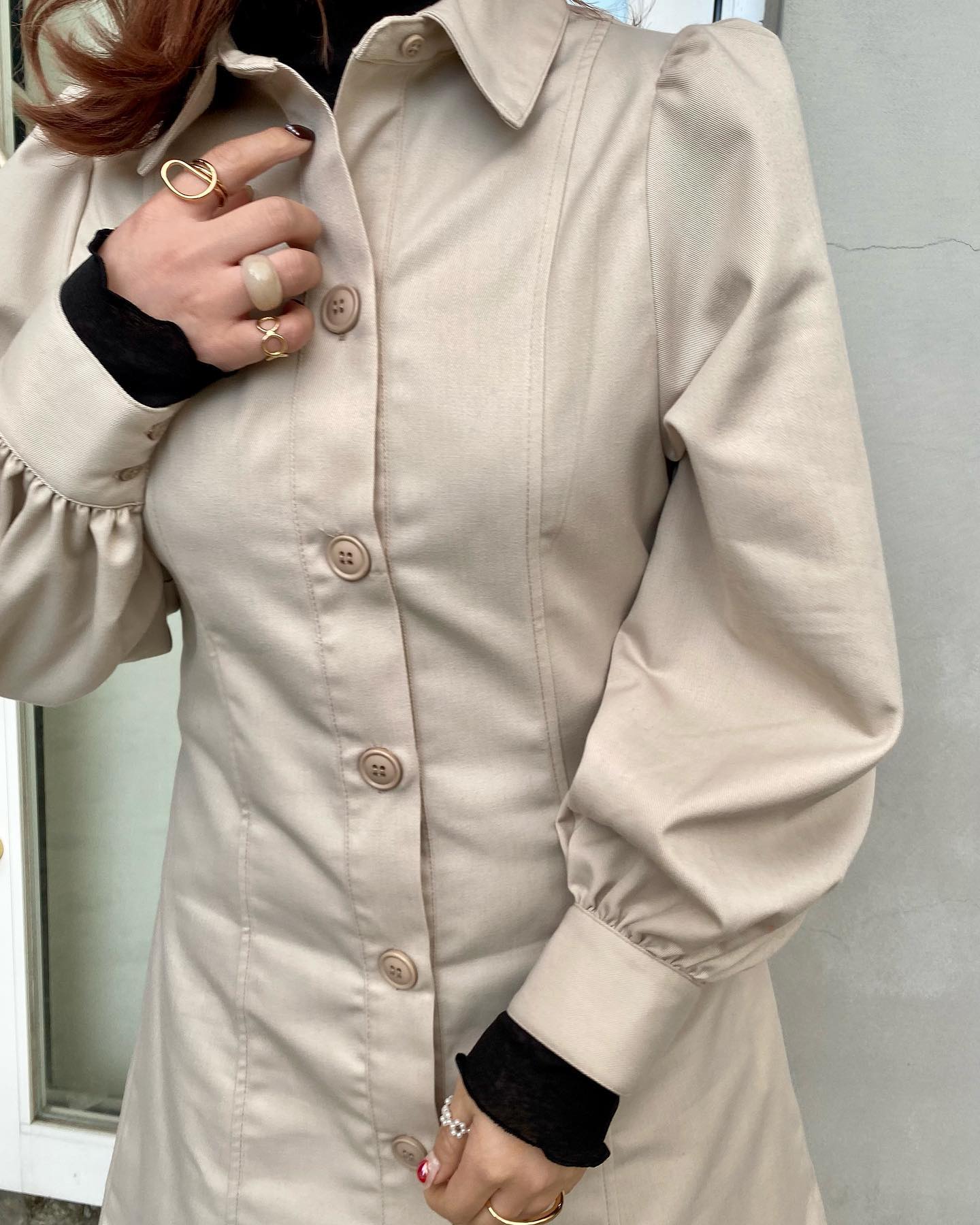 【New arrival】? RP256222T001ﾎﾞﾘｭｰﾑ袖ﾁｭﾆｯｸﾜﾝﾋﾟ▷¥4,290(税込)(店舗入荷中.ｵﾝﾗｲﾝ近日入荷)∥color∥white / green / blue#retrogirl_ootd#レトロガール#レトロガールコーデ#トレンドファッション#プチプラコーデ #春カラー　#春コーデ　#トレンチコート　#ワンピース　#ワンピースコーデ#チュニックワンピース