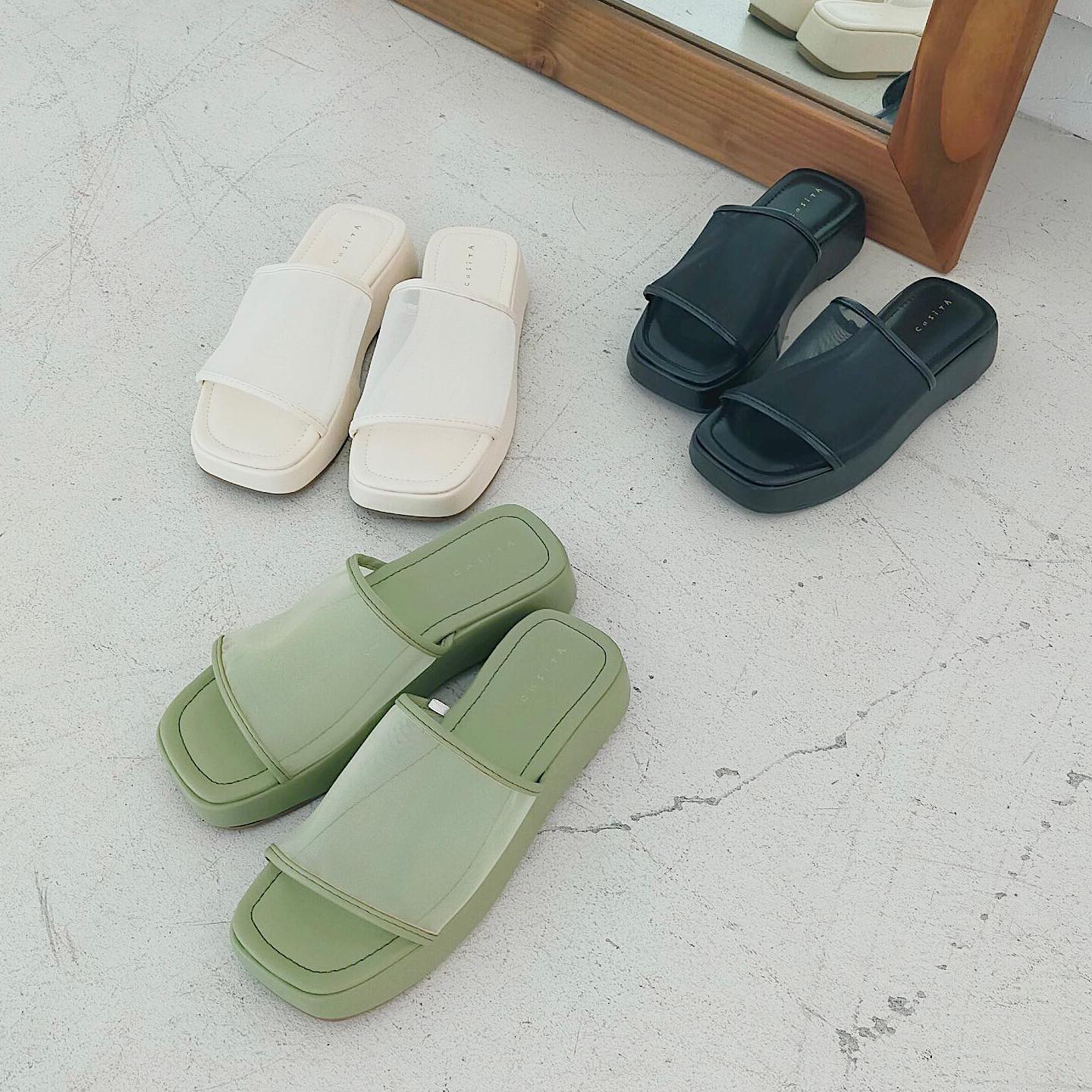 【new arrival】⁡? RL255242T001厚底ｼｱｰｻﾝﾀﾞﾙ▷¥3,190(税込)(店舗入荷中.ｵﾝﾗｲﾝ予約受付中)⁡white / green / black#retrogirl_ootd #レトロガール #レトロガールコーデ #プチプラアイテム #プチプラファッション #プチプラコーデ #春アイテム #春コーデ #トレンドアイテム #トレンドファッション #カラーコーデ #カラーアイテム #カラーファッション #シューズ　#靴　#サンダル　#サンダルコーデ　#シアーサンダル #厚底サンダル