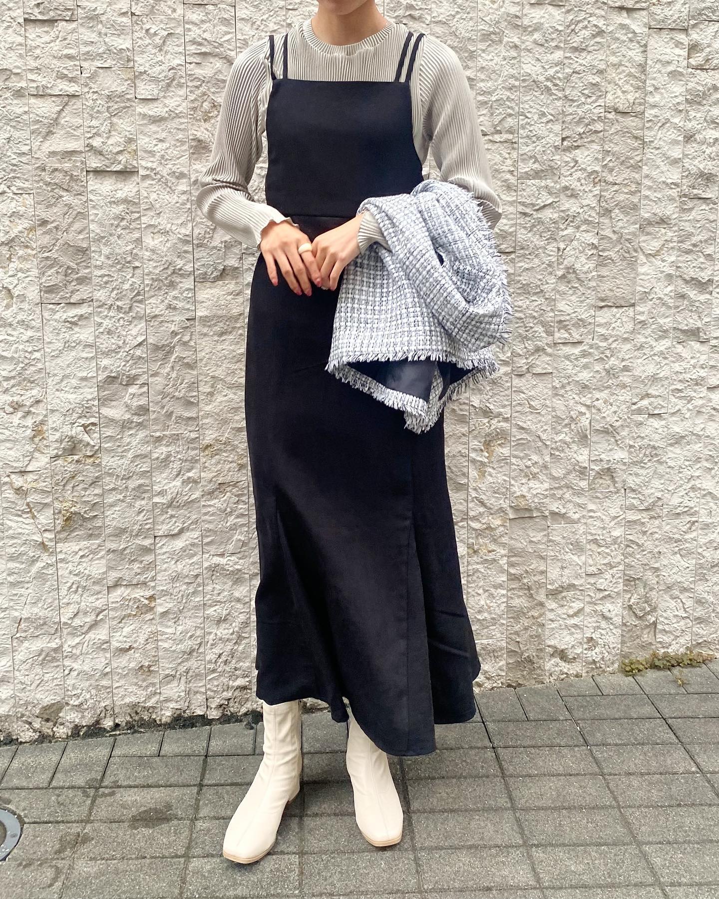 【new arrival】⁡?RF227422T002ﾏｰﾒｲﾄﾞｷｬﾐﾜﾝﾋﾟ▷¥3,850(税込)(店舗入荷中.ｵﾝﾗｲﾝ近日入荷)white / brown / orange / black#retrogirl_ootd #レトロガール #レトロガールコーデ #プチプラアイテム #プチプラファッション #プチプラコーデ  #秋アイテム　#秋カラー　#ワンピ　#キャミワンピ　#ワンピース　#ワンピコーデ