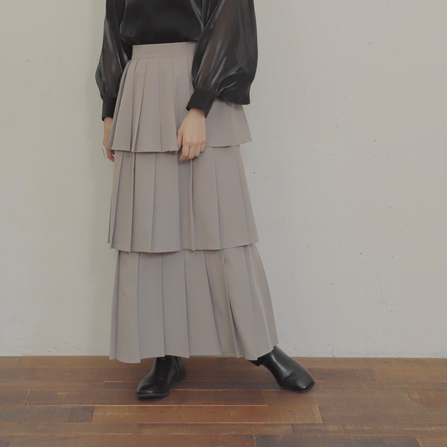 ︎3段プリーツスカート ¥5,390⁡⁡来週より順次店舗入荷予定?⁡お楽しみ 