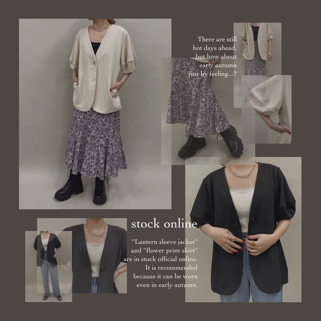 " stock online "⁡公式オンラインに2品番入荷致しました。⁡⁡︎ランタンスリーブジャケット ¥4,950⁡︎フラワープリントスカート ¥4,290⁡⁡再入荷予定はございませんのでぜひこの機会にご覧下さいませ。⁡⁡⁡ ⁡⁡⁡⁡⁡ #urmelty #ユアメルティ  #スカート #マーメイドスカート #花柄スカート #カラースカート #スカートコーデ #マーメイドスカートコーデ #花柄スカートコーデ  #ジャケット #ランタンスリーブジャケット #ジャケットコーデ #ランタンスリーブジャケットコーデ #ガーリーコーデ #ガーリーアイテム #カジュアルコーデ #カジュアルアイテム #秋アイテム #秋コーデ #韓国っぽ #韓国っぽコーデ #韓国ファッション #韓国風 #コリヨジャ #オトジョ #大人女子 #オトジョコーデ