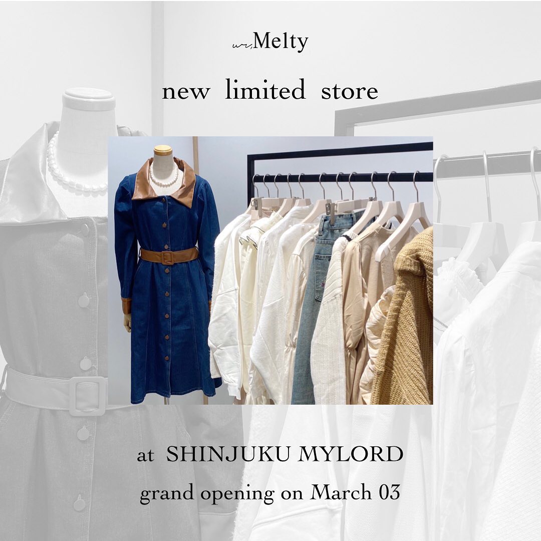 【 new  limited store 】⁡⁡明日3/3(金) 新宿ミロード6階にグランドオープンするkiviにてur,Meltyの取り扱いもスタート致します⁡⁡ミロード店限定アイテムも多数ございますのでお近くに寄られた際はぜひお立ち寄り下さいませ♡⁡⁡⁡⁡⁡⁡⁡#urmelty #ユアメルティ #新宿ミロード #MYRORD