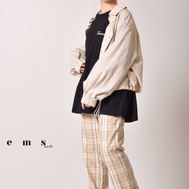 ︎﻿薄手のジャケットが使いやすさ◎﻿ショート丈でバランスも取りやすいです！﻿————————————————﻿EP037521A003﻿ドロストコーチジャケット﻿¥2900+tax﻿﻿﻿﻿﻿﻿﻿﻿﻿﻿#emsexcite #エムズエキサイト﻿#emsexciteコーデ