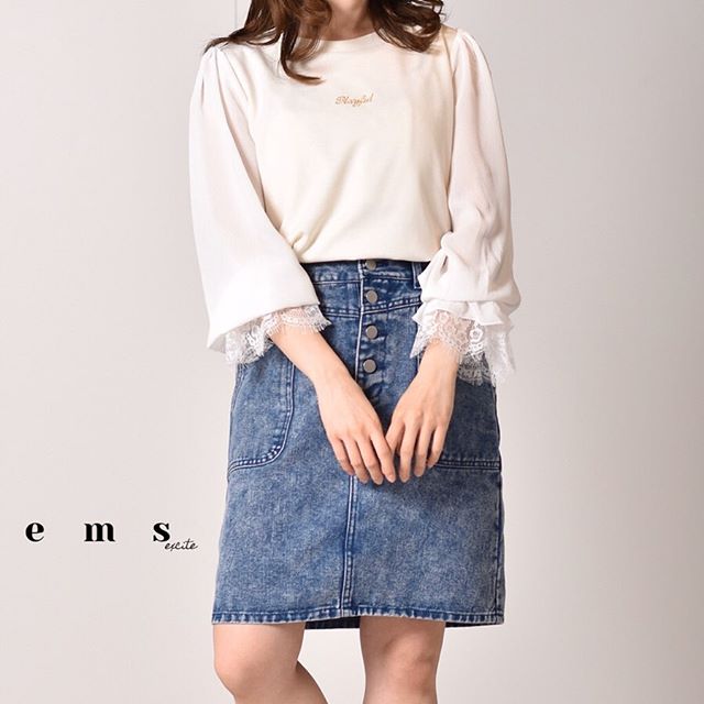 ︎﻿万能トップスは何枚でも欲しい﻿————————————————﻿EP037511G001﻿袖シフォン刺繍カットソー ﻿¥1900+tax﻿﻿﻿﻿﻿﻿﻿﻿#emsexcite #エムズエキサイト﻿#emsexciteコーデ