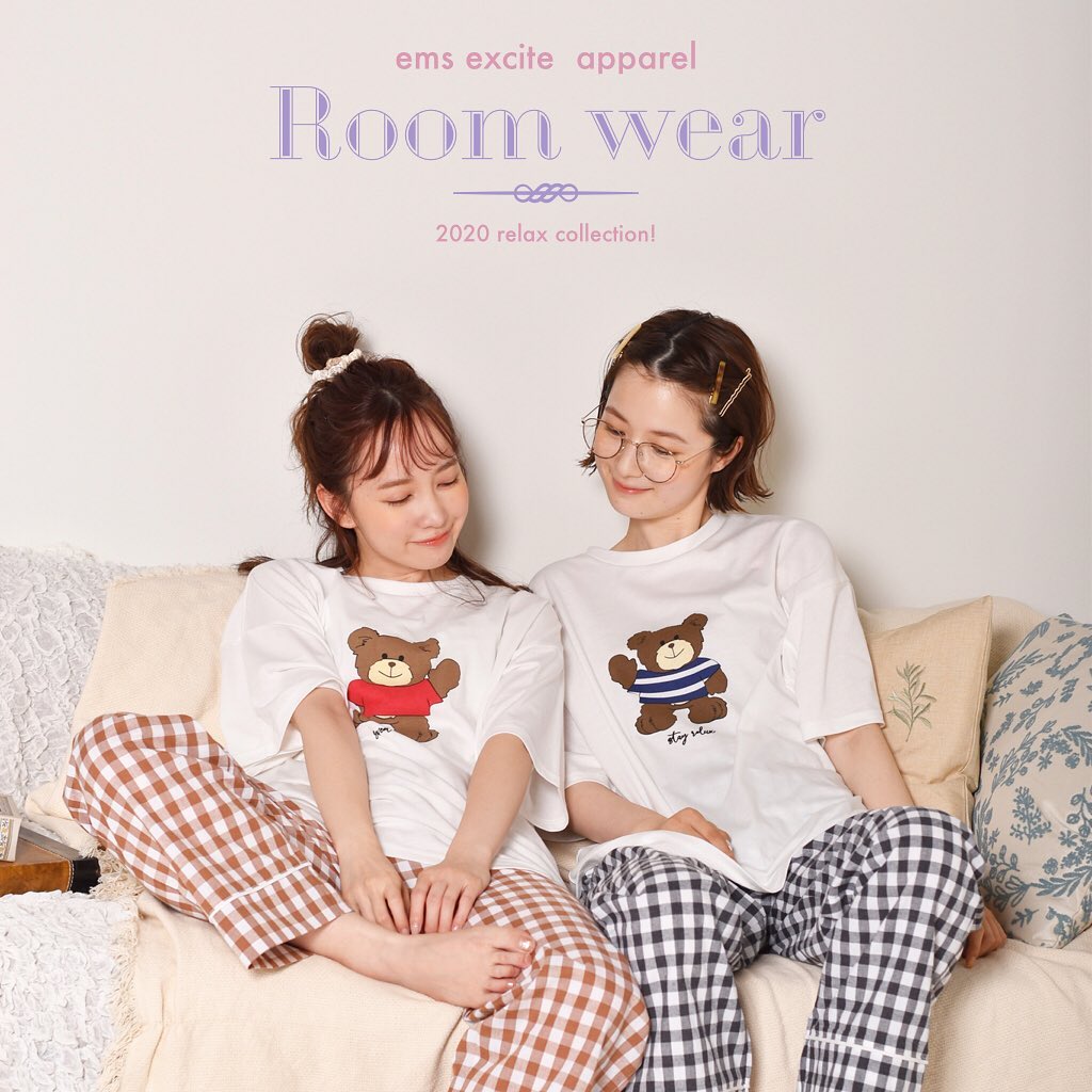 ︎﻿🧸coming soon🧸﻿﻿ついにエムズエキサイトから﻿Room wearが登場します！﻿3タイプあるので﻿お気に入りが見つかるといいな﻿﻿﻿=== line up ====﻿﻿EA037522S101﻿おこもりウェアセット﻿﻿EA037522S102﻿サテンパジャマ﻿﻿EA037522S103﻿Bear Teeリラックスセット﻿﻿全て上下セットで税込¥3300﻿数量限定﻿﻿﻿﻿﻿﻿﻿#emsexcite #エムズエキサイト﻿#emsexciteコーデ #パジャマ #ルームウェア﻿#リラックスウェア #おうち時間 #おこもり #部屋着﻿