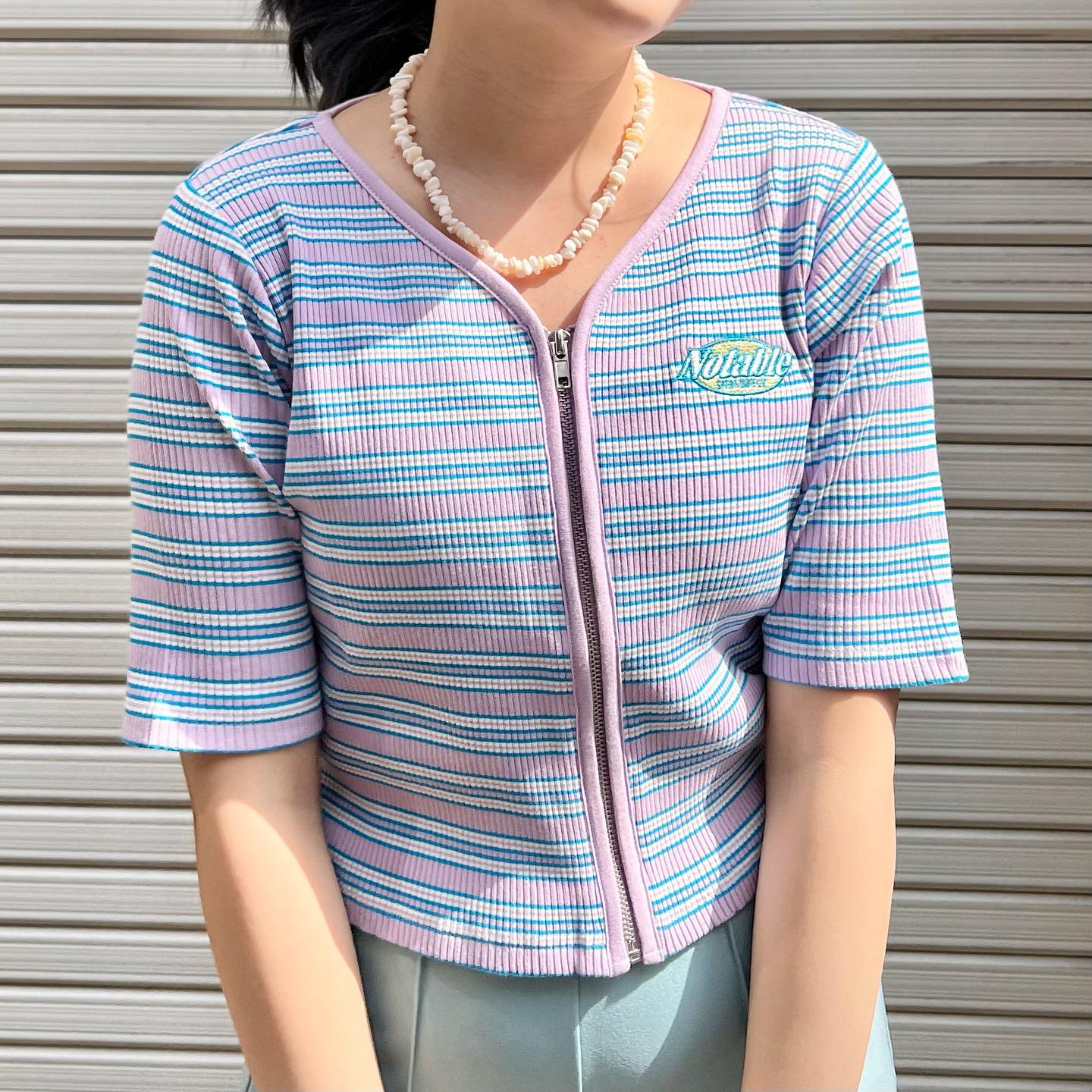 ♡新作のボーダーカットソーzipが付いてるので前開きで羽織としても着用できます————————————————EM257111T002ボーダーZIPカットソー¥2530 with tax⁡⁡⁡#emsexcite #エムズエキサイト#emsexciteコーデ#ootd#code#春服#プチプラ#プチプラコーデ#春コーデ#新作#人気アイテム#ボーダー#ボーダーカットソー#zip#カットソー#ショート丈#カラーコーデ#ワッペン#ボーダートップス#羽織り#オソロコーデ#韓国コーデ#韓国ファッション#きょこ#量産型#ライブ参戦#トレンドファッション#参戦服⁡⁡