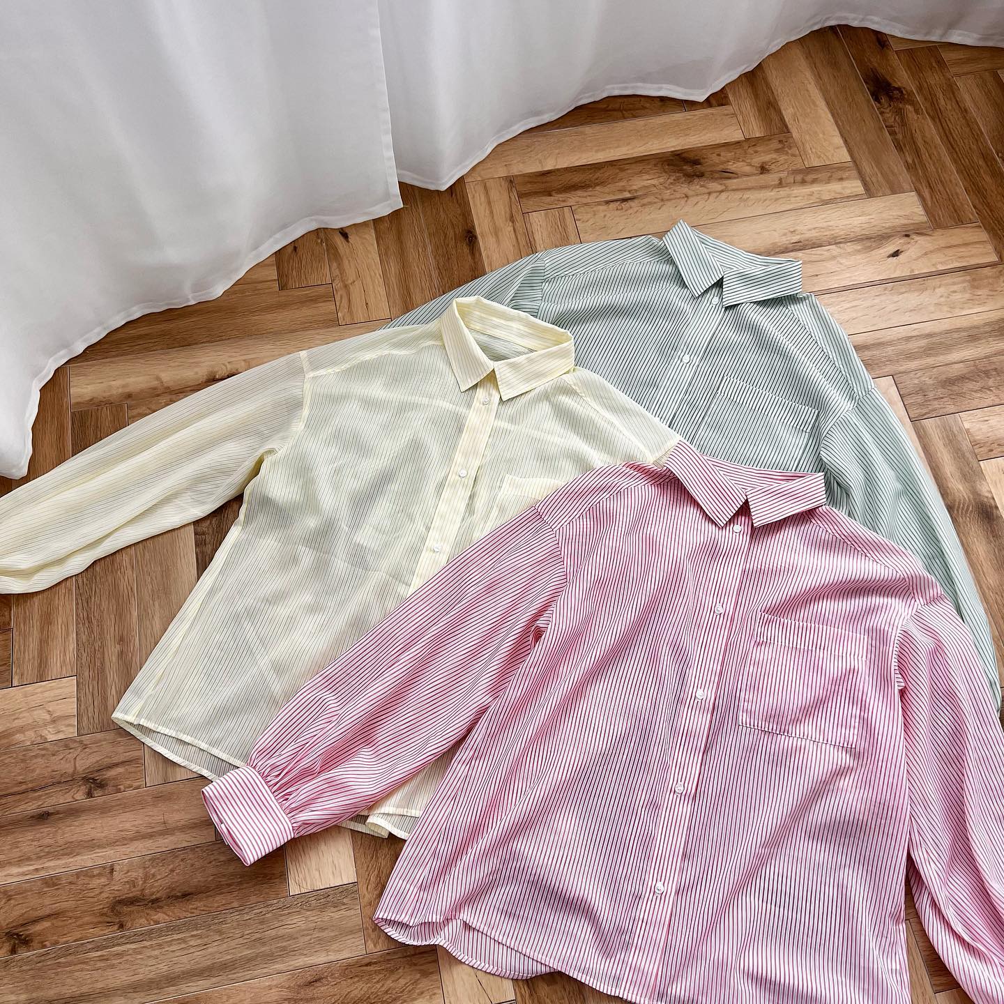 ♡店頭入荷中の新作シャツシアーすぎず程よい肌見せにトレンドのカラーコーデにオススメです！————————————————EM256223T001シアーストライプシャツ¥3190 with tax⁡#emsexcite #エムズエキサイト#emsexciteコーデ#ootd#code#春服#プチプラ#プチプラコーデ#春コーデ#新作#人気アイテム#カジュアルコーデ#カジュアル#カラーコーデ#シアーシャツ#ストライプシャツ#シャツコーデ#シャツ着回し#シャツ#ビッグシルエット#オソロコーデ#韓国コーデ#韓国ファッション#きょこ#量産型#ライブ参戦#トレンドファッション#参戦服⁡⁡
