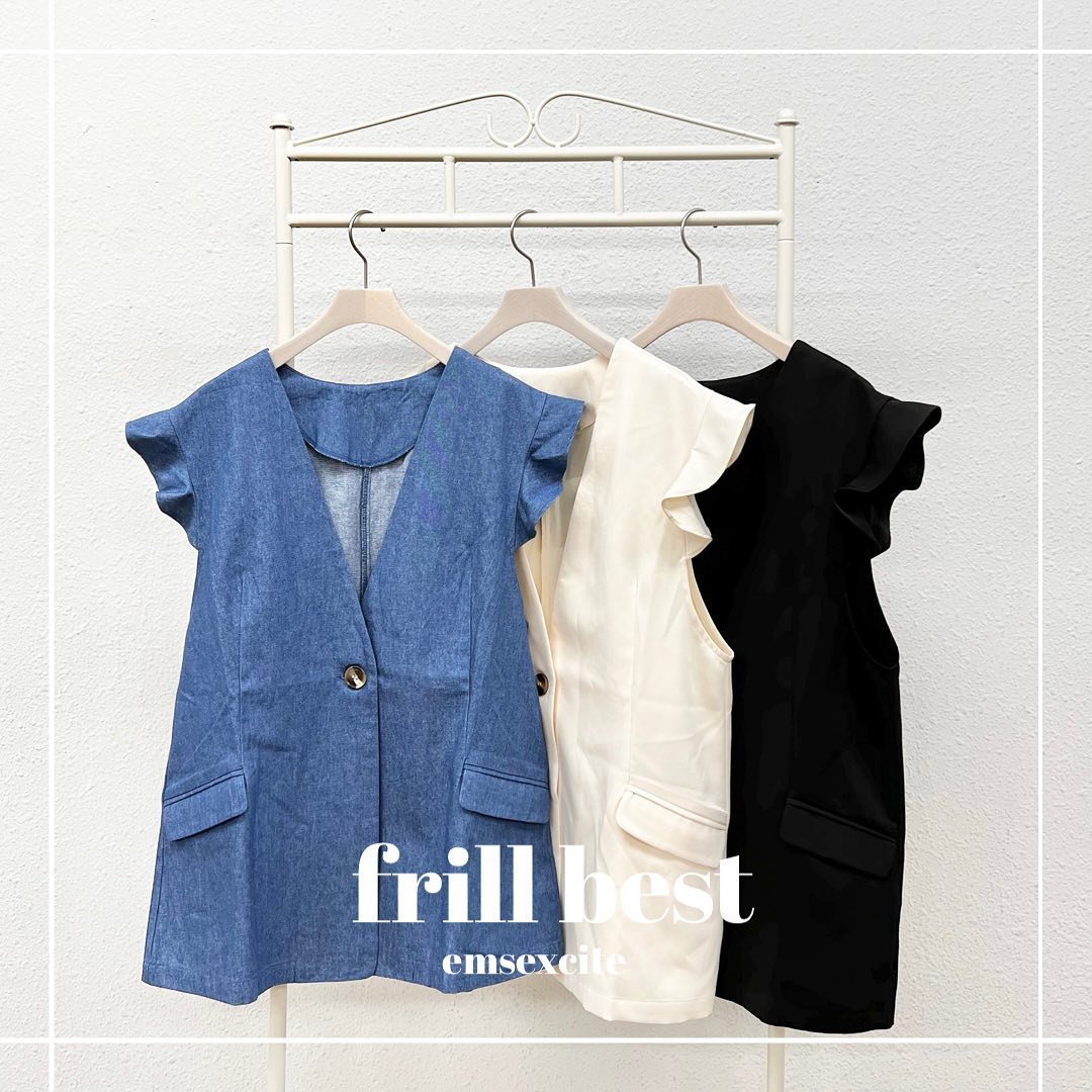 ♡店頭入荷中の新作フリルベストエクリュは今週店頭入荷予定です————————————————EM256921T001フリルベスト¥3850 with tax⁡#emsexcite #エムズエキサイト#emsexciteコーデ#ootd#code#春服#プチプラ#プチプラコーデ#春コーデ#新作#人気アイテム#ベストコーデ#ジレコーデ#デニムコーデ#フリルベスト#ジレ#シアーインナー#マーメイドスカート#オソロコーデ#韓国コーデ#韓国ファッション#きょこ#量産型#ライブ参戦#トレンドファッション#参戦服⁡⁡