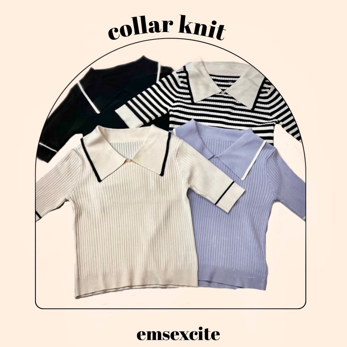 ♡店頭入荷中の新作ニット大きめの襟と配色が可愛い————————————————ES256912T001デカ襟半袖ニット¥2750 with tax⁡#emsexcite #エムズエキサイト#emsexciteコーデ#ootd#code#春服#プチプラ#プチプラコーデ#春コーデ#新作#人気アイテム#デカ襟#襟付きニット#襟ニット#サマーニット#ボーダー#ガーリーコーデ#フレンチガーリー#オソロコーデ#韓国コーデ#韓国ファッション#きょこ#量産型#ライブ参戦#トレンドファッション#参戦服⁡⁡