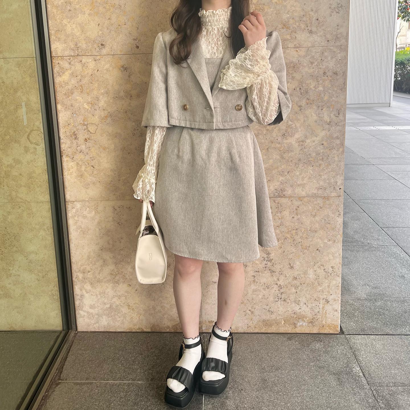 ♡店頭入荷中emsで人気のジャケット&ワンピースSETボリューミーな袖口