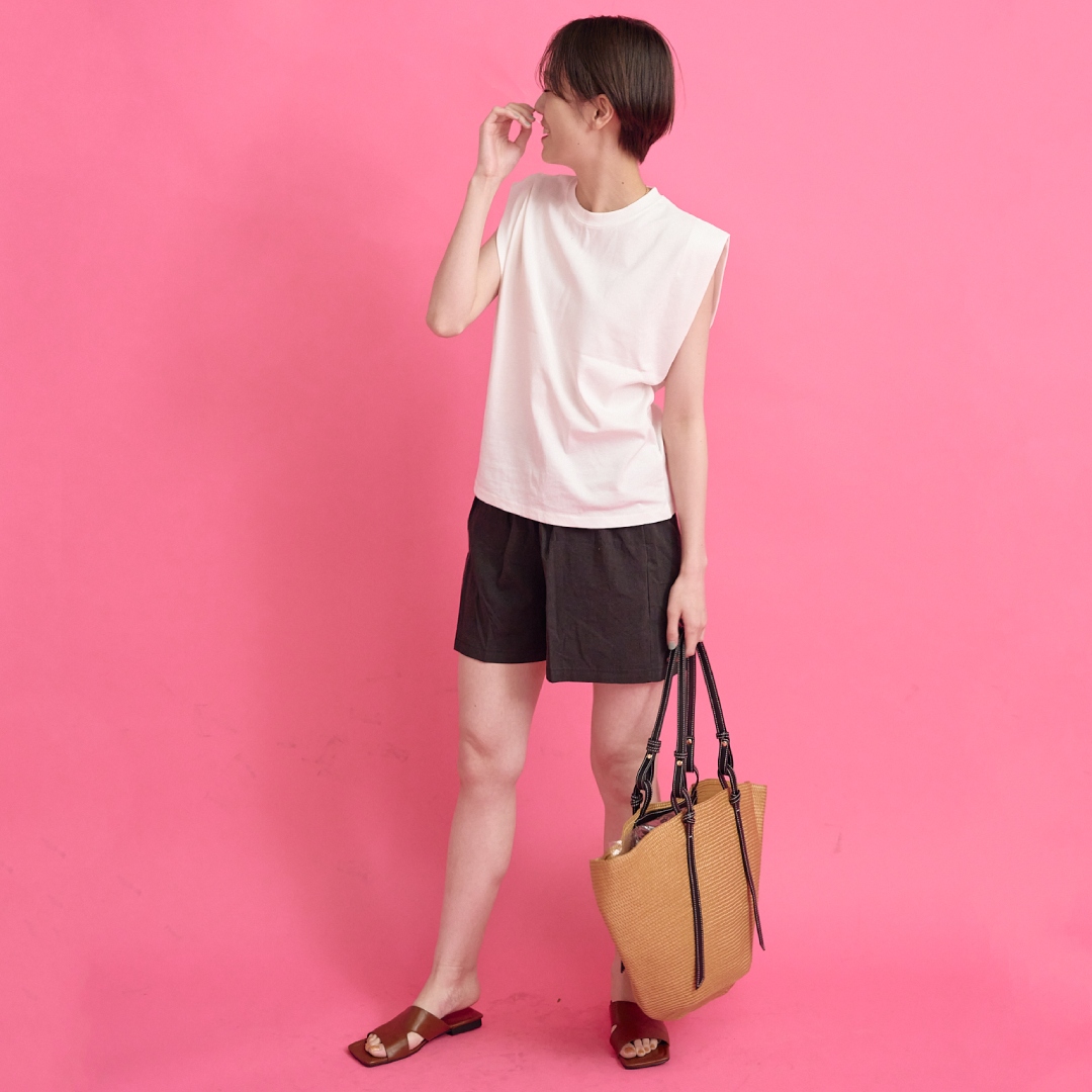 ▷linen like SP￥6,490 taxinblack/white品番：WL357632B001#kariandlili #kari #カウリアンドリィリィ #カウリ #トレンド #トレンドアイテム #30代コーデ #20代コーデ #大人ファッション #大人スタイル #大人コーデ #大人カジュアル #大人フェミニン #高見え #高見えアイテム #大人のプチプラ #大人プチプラコーデ　 #夏コーデ　#夏バッグ　#かごバッグ　#籠バッグ