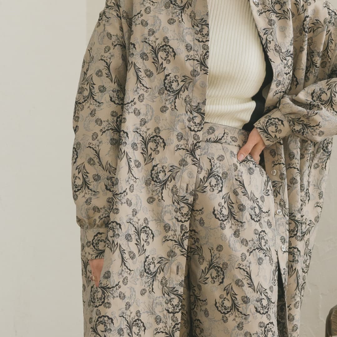 new arrival】花柄リバージャガードシャツ￥5,900＋taxbeige