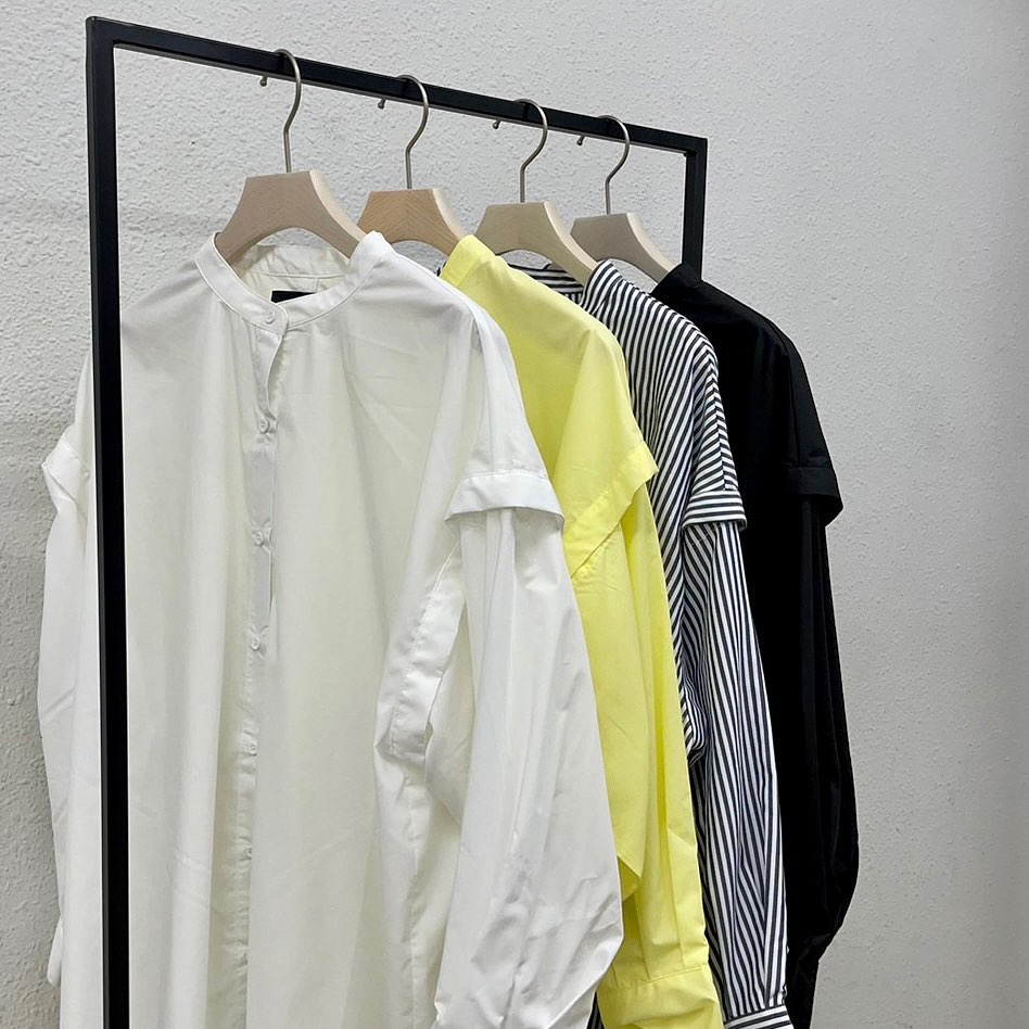 ⁡⁡⁡2wayシャツ￥4,950 taxinwhite / yellow / blue / black品番：KP354823T001⁡⁡袖の取り外しができ、2wayで着用出来るシャツ袖は釦で取り外しが可能で、あえて全て外さず程よい肌見せシャツとしてコーディネートするのも◎⁡⁡⁡⁡#kivi#kivi_official #kivi_ootd#ootd#大人コーデ #大人スタイル #20代コーデ #30代コーデ #大人のプチプラ#お洒落好きの方と繋がりたい #トレンドアイテム　#シャツ　#シャツコーデ　#2wayシャツ