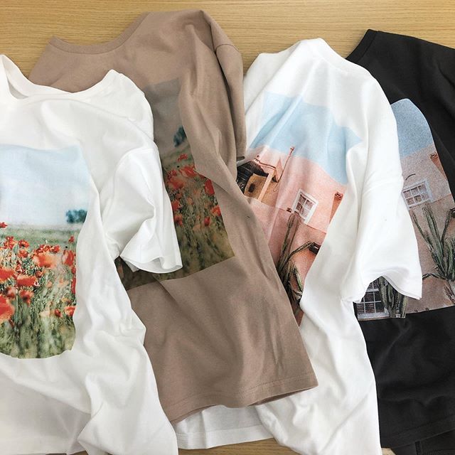 .【new arrival】.?RE941511B010フォトpt半袖Tee▷¥1,900+tax(店舗入荷中).∥color∥ white / beige / white2 / D-gray..#retrogirl#newarrival#fashion#summer#tops#レトロガール#カジュアル#カジュアルアイテム#プチプラ#プチプラアイテム#プチプラファッション#プチプラコーデ#フォトt#フォトtシャツ