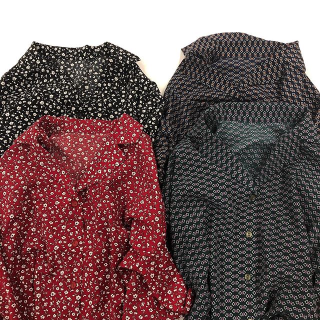 .【new arrival】.?RE937523B003アソート柄開襟SH▷¥2,500+tax(今日.明日店舗入荷).∥color∥ red / black / green / navy..#retrogirl#newarrival#fashion#summer#shirt#レトロガール#カジュアル#カジュアルアイテム#プチプラ#プチプラアイテム#プチプラファッション#プチプラコーデ#開襟シャツ#柄シャツ