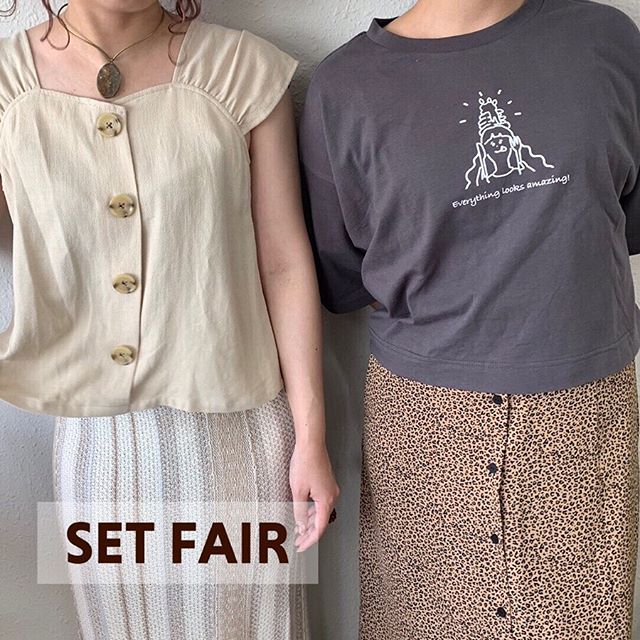 .【SET FAIR !!!】.＼ 8/1(木)〜8/18(日) ／対象の新作商品２点お買い上げで¥3,000+tax !!お得なSET FAIR .?RE980023B011麻レーヨンビスチェBL∥color∥ white / beige / brown..?RE956011B006パンケーキgirl Tee∥color∥ white / brown / d-gray..#retrogirl#newarrival#fashion#autumn#blouse#レトロガール#カジュアル#カジュアルアイテム#プチプラ#プチプラアイテム#プチプラファッション#プチプラコーデ#ビスチェブラウス#ガールプリントt