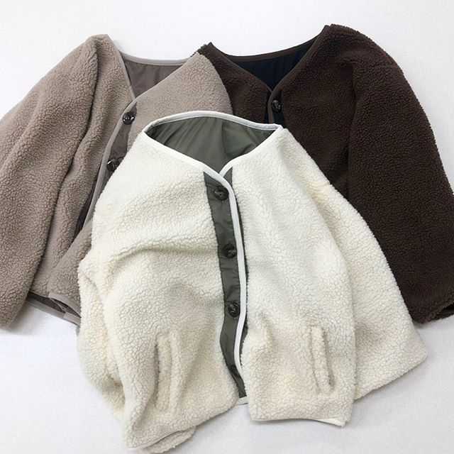 .【new arrival】.?RW980021D009 ボアリバーBZ▷¥3,900+tax(店舗入荷中).∥color∥beige / ivory / brown..#retrogirl#newarrival#fashion#winter#blouson#レトロガール#カジュアル#カジュアルアイテム#プチプラ#プチプラアイテム#プチプラファッション#プチプラコーデ#ボアブルゾン#ブルゾン#リバーシブルボアブルゾン