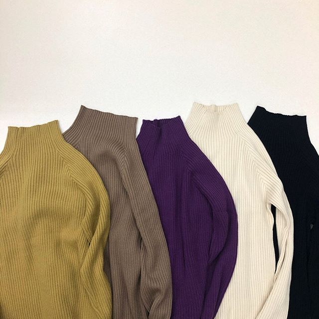 .【new arrival】.?RW980012D007 リブハイネックNT▷¥1,900+tax(店舗入荷中).∥color∥yellow / brown / purple / ivory / black..#retrogirl#newarrival#fashion#winter#knit#レトロガール#カジュアル#カジュアルアイテム#プチプラ#プチプラアイテム#プチプラファッション#プチプラコーデ#ハイネックニット#リブニット#ニットコーデ