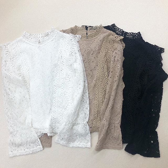 .【new arrival】.?RP027423D001 総レースBL▷¥2,500+tax(店舗入荷中).∥color∥white / brown / black..#retrogirl#newarrival#fashion#springfashion#blouse#レトロガール#カジュアル#カジュアルアイテム#プチプラ#プチプラアイテム#プチプラファッション#プチプラコーデ#レースブラウス#ブラウスコーデ#総レースブラウス