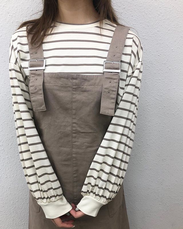 .【new arrival】.?RP080031B001 コットンJSK▷¥3,900+tax(今日.明日店舗入荷).∥color∥brown / white / denim.model:157cm..#retrogirl#newarrival#fashion#springfashion#レトロガール#カジュアル#カジュアルアイテム#プチプラ#プチプラアイテム#プチプラファッション#プチプラコーデ#ジャンスカコーデ#ジャンスカ