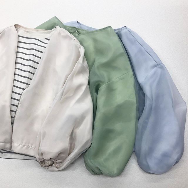 .【new arrival】.?RP080021A003 オーガンジーBZ▷¥2,900+tax(今日.明日店舗入荷).∥color∥ivory / green / gray..#retrogirl#newarrival#fashion#springfashion#レトロガール#カジュアル#カジュアルアイテム#プチプラ#プチプラアイテム#プチプラファッション#プチプラコーデ#ブルゾンコーデ#オーガンジーブルゾン#ブルゾン