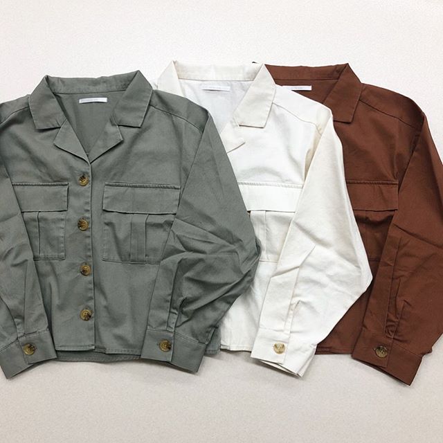 .【new arrival】.?RP080023A006 Wポケ開襟シャツJK▷¥2,500+tax(今週店舗入荷).∥color∥green / white / orange..#retrogirl#newarrival#fashion#springfashion#レトロガール#カジュアル#カジュアルアイテム#プチプラ#プチプラアイテム#プチプラファッション#プチプラコーデ#開襟シャツ#シャツジャケット#開襟シャツコーデ