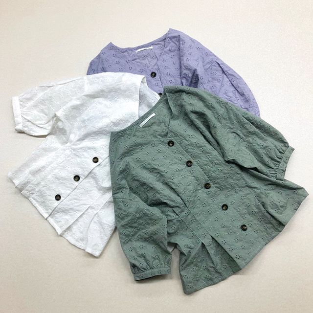 .【new arrival】﻿?RS056623G001 ウエストタック綿レースBL▷¥2,500+tax(今週店舗入荷)﻿∥color∥green / white / purple﻿#retrogirl#retrogirl2020ss#レトロガール#レトロガールコーデ#プチプラ#プチプラコーデ#レースブラウス#レースブラウスコーデ