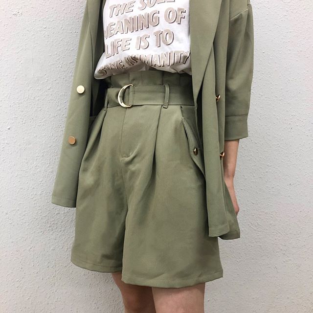 .﻿【new arrival】﻿﻿🏷RP056432T001 リネンライクショートパンツ﻿▷¥2,500+tax ﻿(ZOZOTOWN 先行予約販売中)﻿﻿∥color∥﻿green / white / blue﻿﻿﻿#retrogirl#retrogirl2020ss﻿#レトロガール#レトロガールコーデ﻿﻿#セットアップ#セットアップコーデ