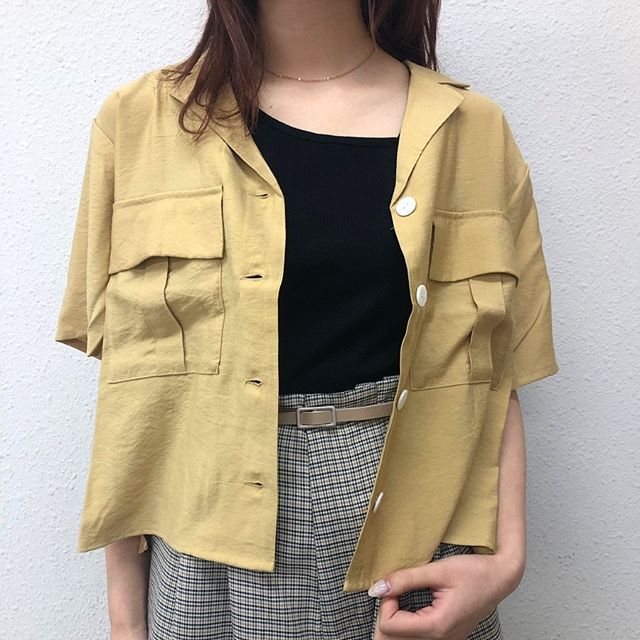 .﻿【new arrival】﻿﻿?RS080023B004 麻ライク半袖シャツ﻿▷¥1,900+tax(オンライン.ZOZOTOWN入荷中)﻿﻿∥color∥﻿yellow / white / khaki﻿﻿#retrogirl#retrogirl2020ss﻿#レトロガール#レトロガールコーデ﻿﻿#開襟シャツ#開襟シャツコーデ