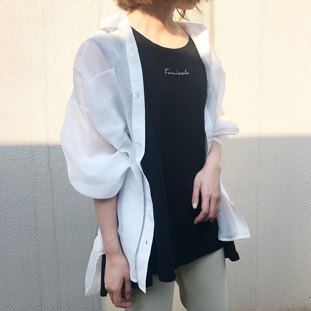 .【new color】﻿?RS080023T007 シアーBIGシャツ▷¥2,900+tax新色 ホワイト入荷致しました﻿﻿#retrogirl#retrogirl2020ss#レトロガール#レトロガールコーデ#プチプラ#プチプラコーデ#シアーシャツ#シアーシャツコーデ