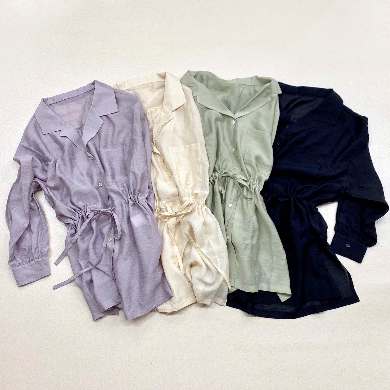 .【new arrival】﻿﻿﻿?RE080023T002シアードロストSH▷¥2,900+tax﻿(店舗入荷中.オンライン近日入荷予定)﻿﻿∥color∥﻿white / green / L purple / black﻿ ﻿#retrogirl_style#retrogirl2020ss﻿#レトロガール#レトロガールコーデ#シアーシャツ#ドロストシャツ