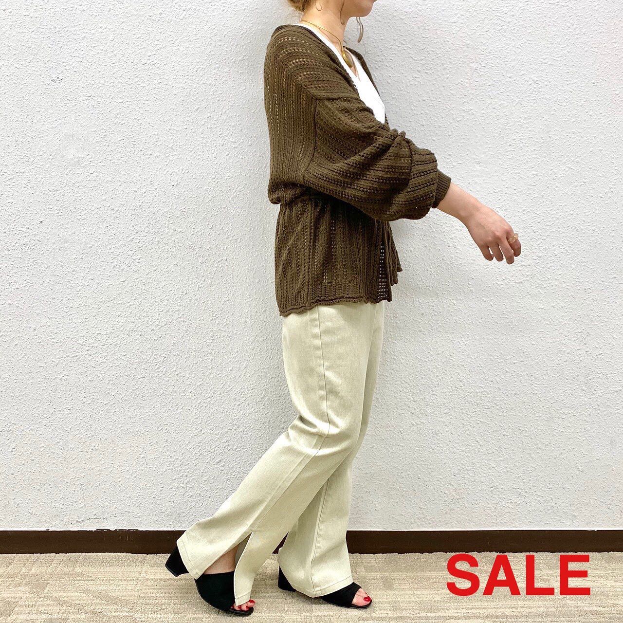 .﻿【 SALE ︎ more price down 】﻿﻿各店舗でさらにprice down !!﻿おまとめ買いもお買い得です ﻿﻿? ??? ?RS041511T101アシメタンクSET▷¥1,900+tax → ¥950+tax﻿﻿? ??RM039412B003ドロストスカシカーデ▷¥2,900+tax → ¥1,900+tax﻿?RS034832B001フレアスリットカラーPT▷¥2,900+tax → ¥1,900+tax﻿ ﻿﻿※ それぞれ店舗のみのプライスになります﻿﻿﻿#retrogirl_sale#アシメ#アシメタンク#ドロスト#ドロストカーディガン#カーディガン#フレアパンツ#スリットパンツ