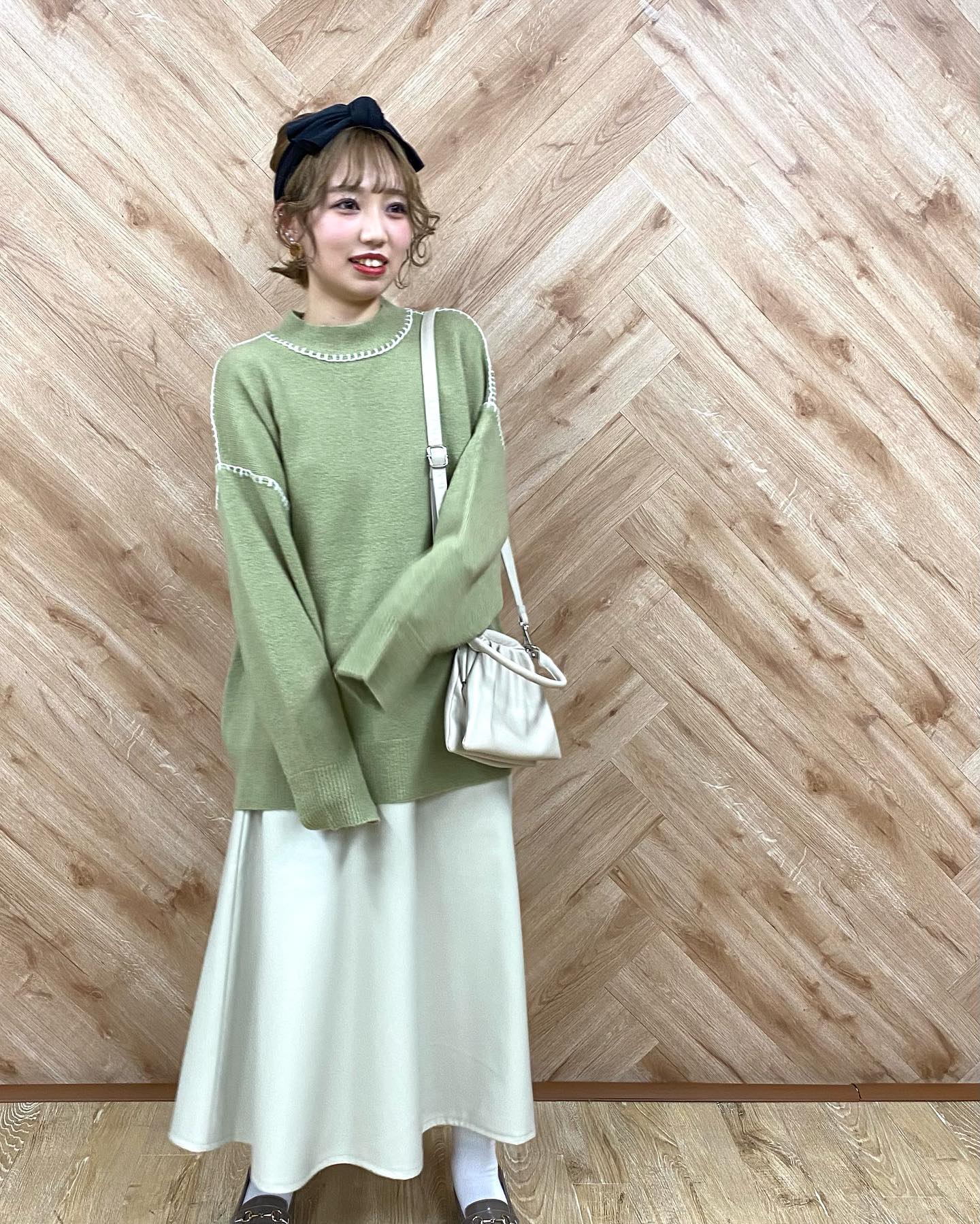 new arrival】🏷RU039412T002 配色ステッチニット▷¥3,500+tax(店舗今週