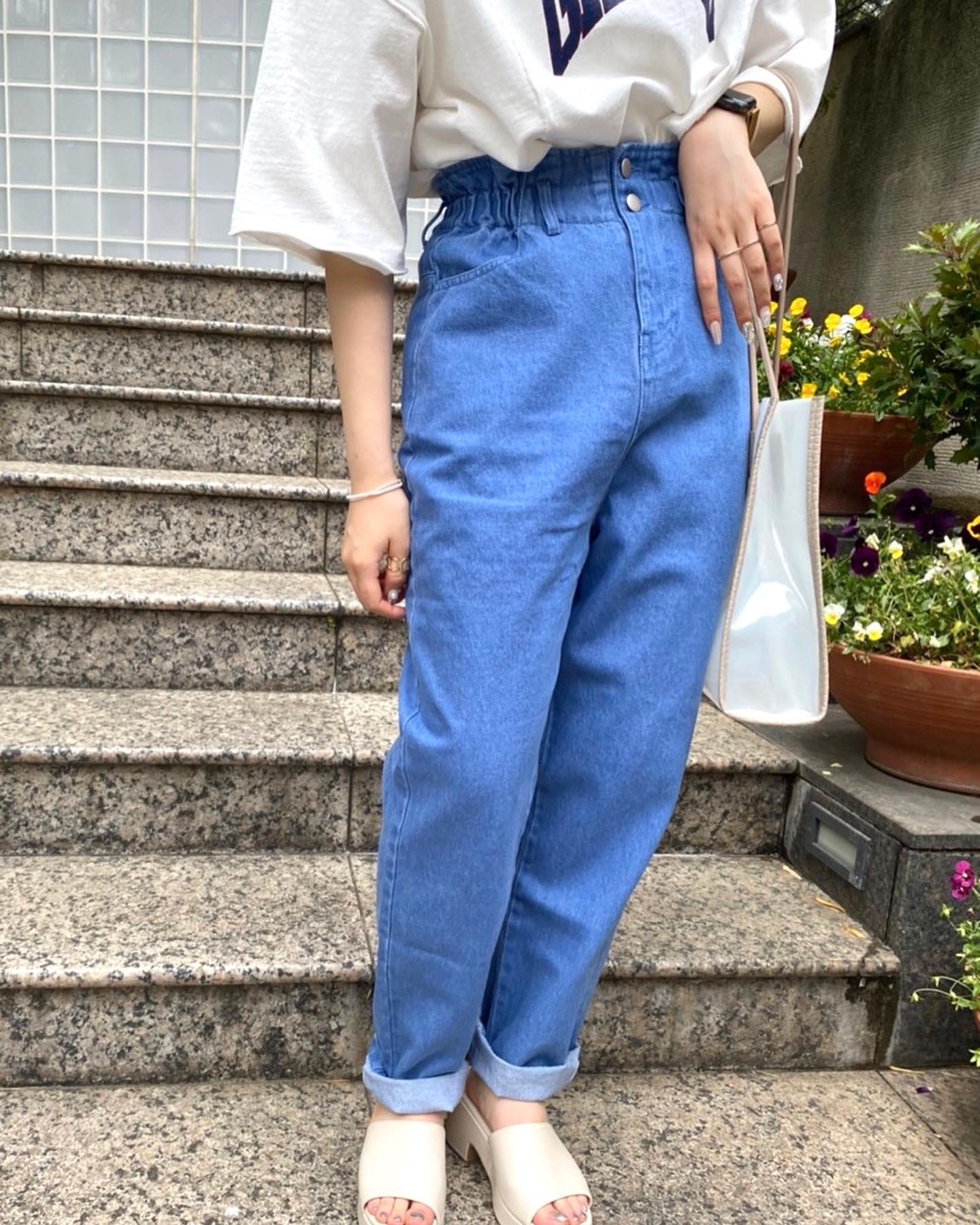 .【New color】﻿﻿🏷RP180832N001 H/Wﾃｰﾊﾟｰﾄﾞﾊﾟﾝﾂ▷¥3,850(税込)(店舗.オンライン入荷) ﻿∥color∥﻿ blue #retrogirl_ootd#レトロガール#レトロガールコーデ#トレンドファッション#プチプラコーデ#デニムコーデ #デニムパンツ #ハイウエストデニム #テーパードパンツ #夏カラー #夏コーデ #2021ss