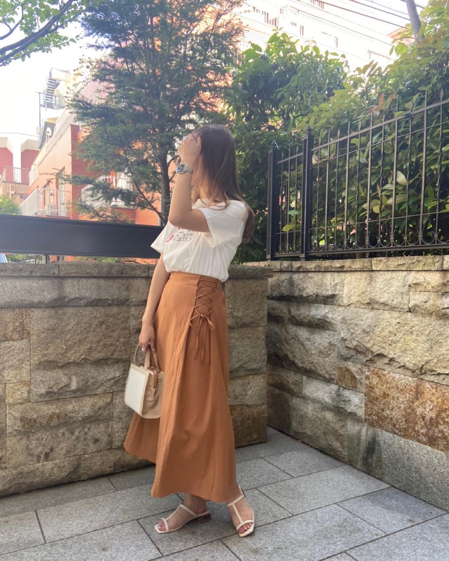 .【New arrival】﻿﻿?156231T001ｻｲﾄﾞﾚｰｽｱｯﾌﾟSK▷¥3,190(税込)(店舗今週.オンライン近日入荷) ﻿∥color∥﻿ brown / black / beige#retrogirl_ootd#レトロガール#レトロガールコーデ#トレンドファッション#プチプラコーデ#夏カラー #夏コーデ #2021ss#レースアップ #マーメイドスカート
