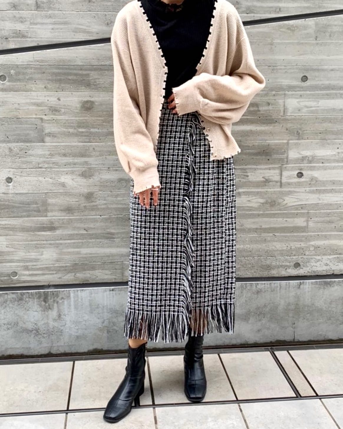 New arrival】🏷 RF156931B002 ラップツイードスカート▷¥3,190(税込)(店舗今週