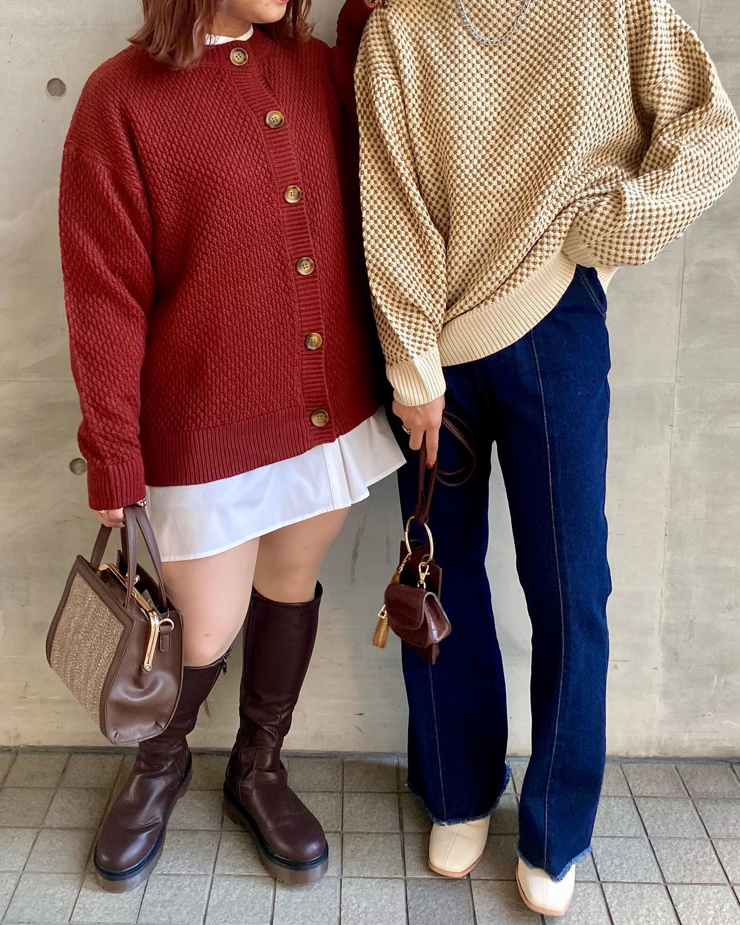 【New arrival】? RF180012S001  2WAYｱｿｰﾄｶｰﾃﾞ▷¥3,190(税込)(店舗.オンライン入荷中) ∥color∥white / yellow / red / green#retrogirl_ootd#レトロガール#レトロガールコーデ#トレンドファッション#プチプラコーデ#秋カラー #秋コーデ #2021aw#2wayカーディガン #カーディガン #アソートカーデ