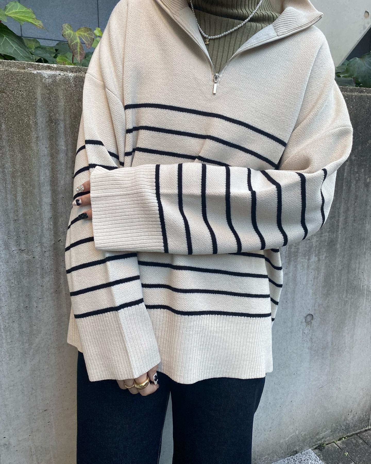 【New arrival】ﾕﾆｾｯｸｽｱｲﾃﾑ！? RP280012T004ﾊｰﾌZIPｱｿｰﾄﾆｯﾄ▷¥3,850(税込)(店舗今週入荷.ｵﾝﾗｲﾝ近日入荷)∥color∥borderblack / border green / yellow /  green / blue / black#retrogirl_ootd#レトロガール#レトロガールコーデ#トレンドファッション#プチプラコーデ #春カラー　#春コーデ　#ユニセックス#unisex #ニット　#ニットコーデ