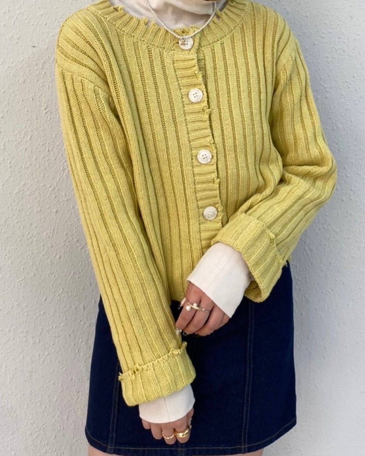 【New arrival】? RP280012T003ﾀﾞﾒｰｼﾞﾘﾌﾞ2WAYｶｰﾃﾞ▷¥3,190(税込)(店舗今週入荷.ｵﾝﾗｲﾝ近日入荷)∥color∥white /  yellow /  green / red#retrogirl_ootd#レトロガール#レトロガールコーデ#トレンドファッション#プチプラコーデ #春カラー　#春コーデ　#カーディガン #カーディガンコーデ　#タイトスカート
