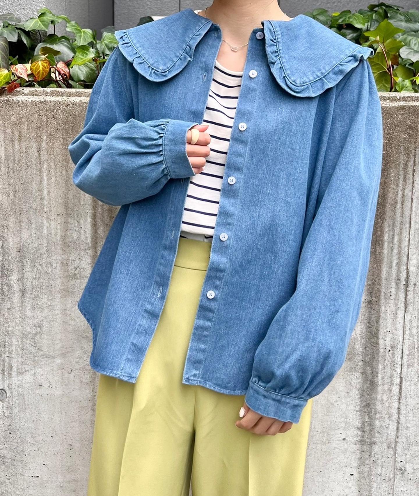 New arrival】🏷 RP236623T001ﾌﾘﾙ襟ﾃﾞﾆﾑﾌﾞﾗｳｽ▷¥3,190(税込