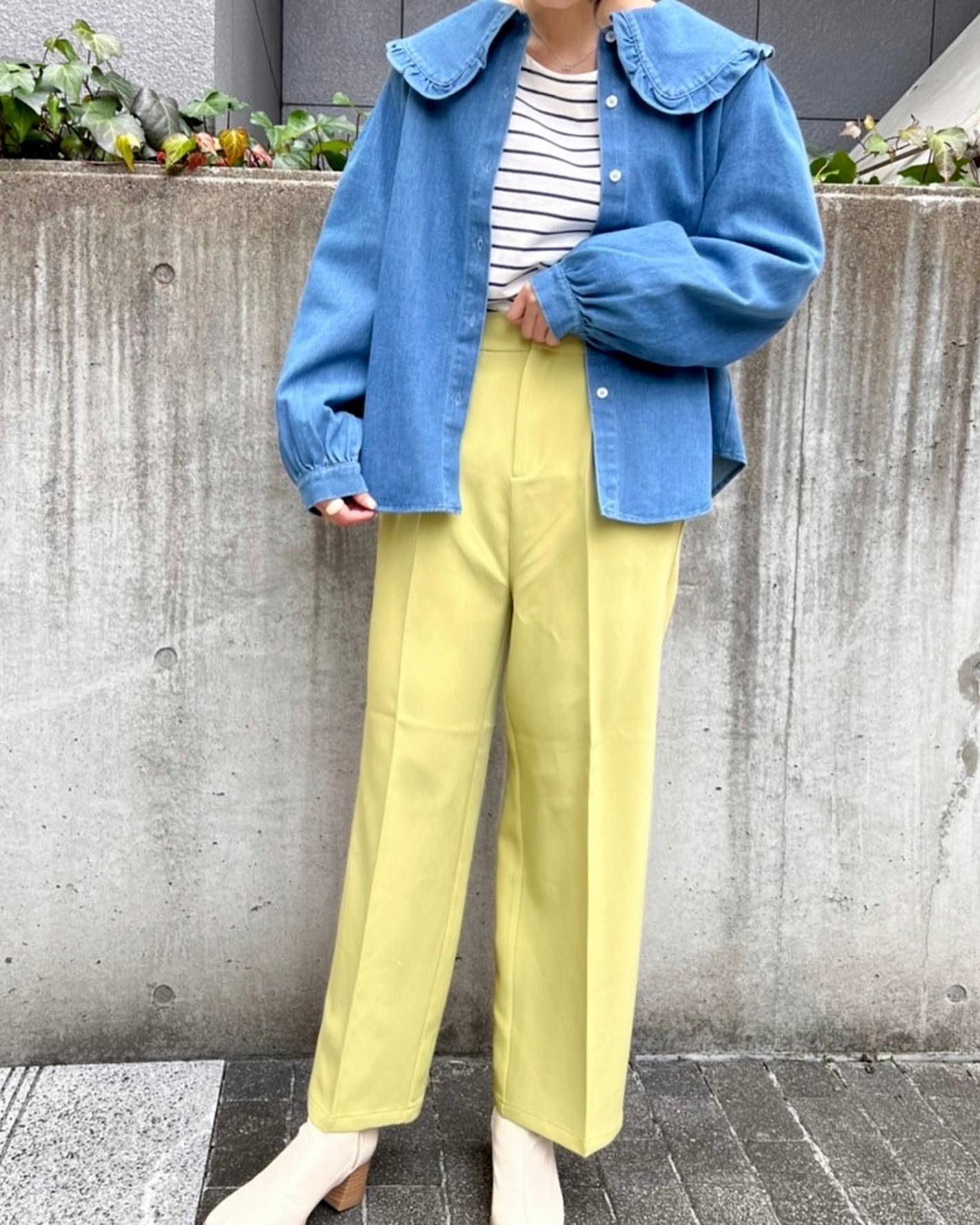 【New arrival】? RA234832T004ﾀｯｸｽﾗｯｸｽﾊﾟﾝﾂ▷¥3,190(税込)(店舗入荷中.ｵﾝﾗｲﾝ近日入荷)∥color∥blue / lite green / dark green black / check#retrogirl_ootd#レトロガール#レトロガールコーデ#トレンドファッション#プチプラコーデ #春カラー　#春コーデ　#スラックスパンツ　#パンツコーデ