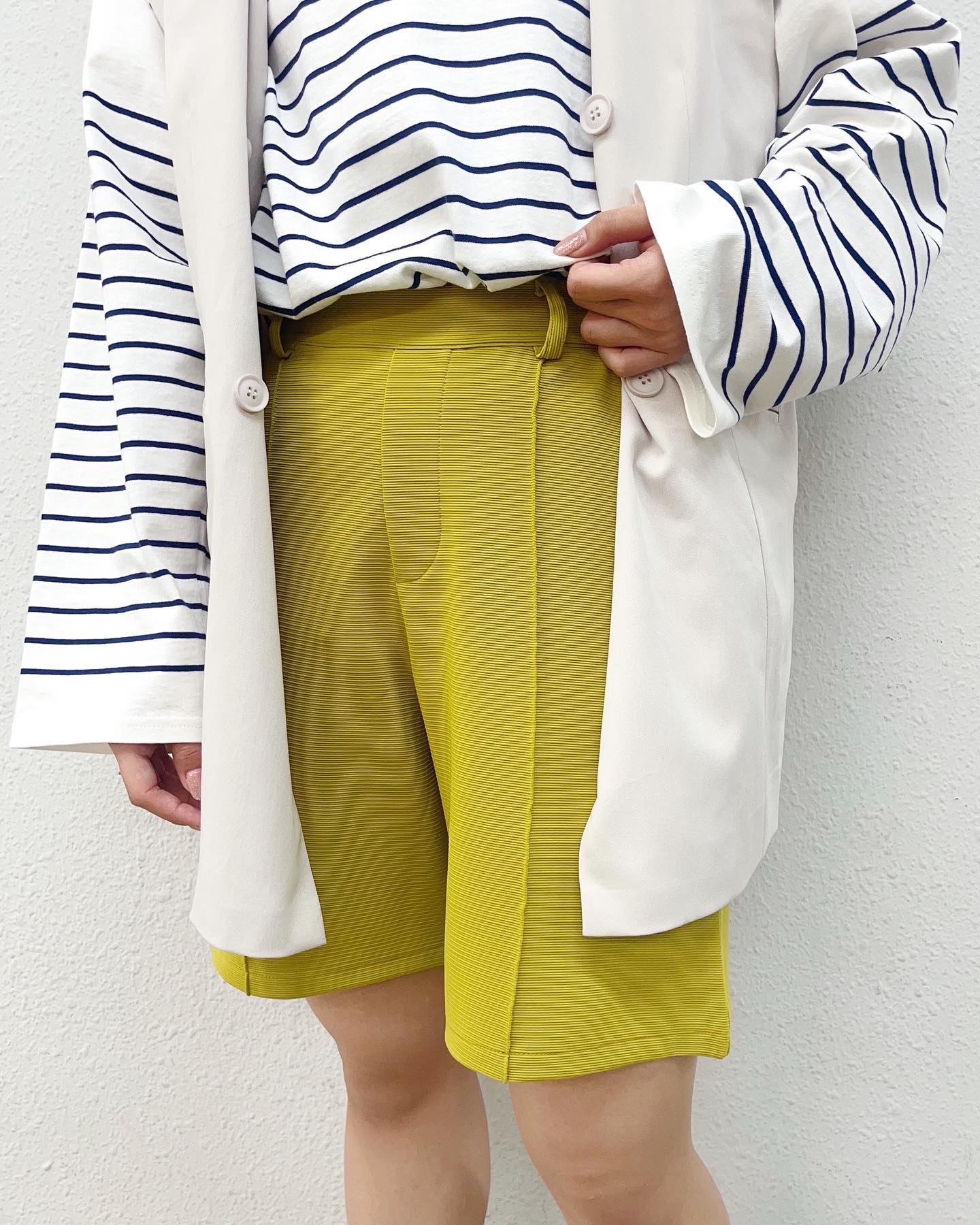 【new arrival】? RS251242B001ﾘｯﾌﾟﾙﾀｯｸｼｮｰﾄﾊﾟﾝﾂ▷¥2,530(税込)(店舗今週入荷.ｵﾝﾗｲﾝ近日入荷)∥color∥gray / yellow / blue / black#retrogirl_ootd #レトロガール #レトロガールコーデ #プチプラアイテム #プチプラファッション #プチプラコーデ #春アイテム #春コーデ #トレンドアイテム #トレンドファッション #カラーコーデ #カラーアイテム #カラーファッション#リップルショートパンツ　#ショートパンツ　#ショートパンツコーデ　#ベストコーデ