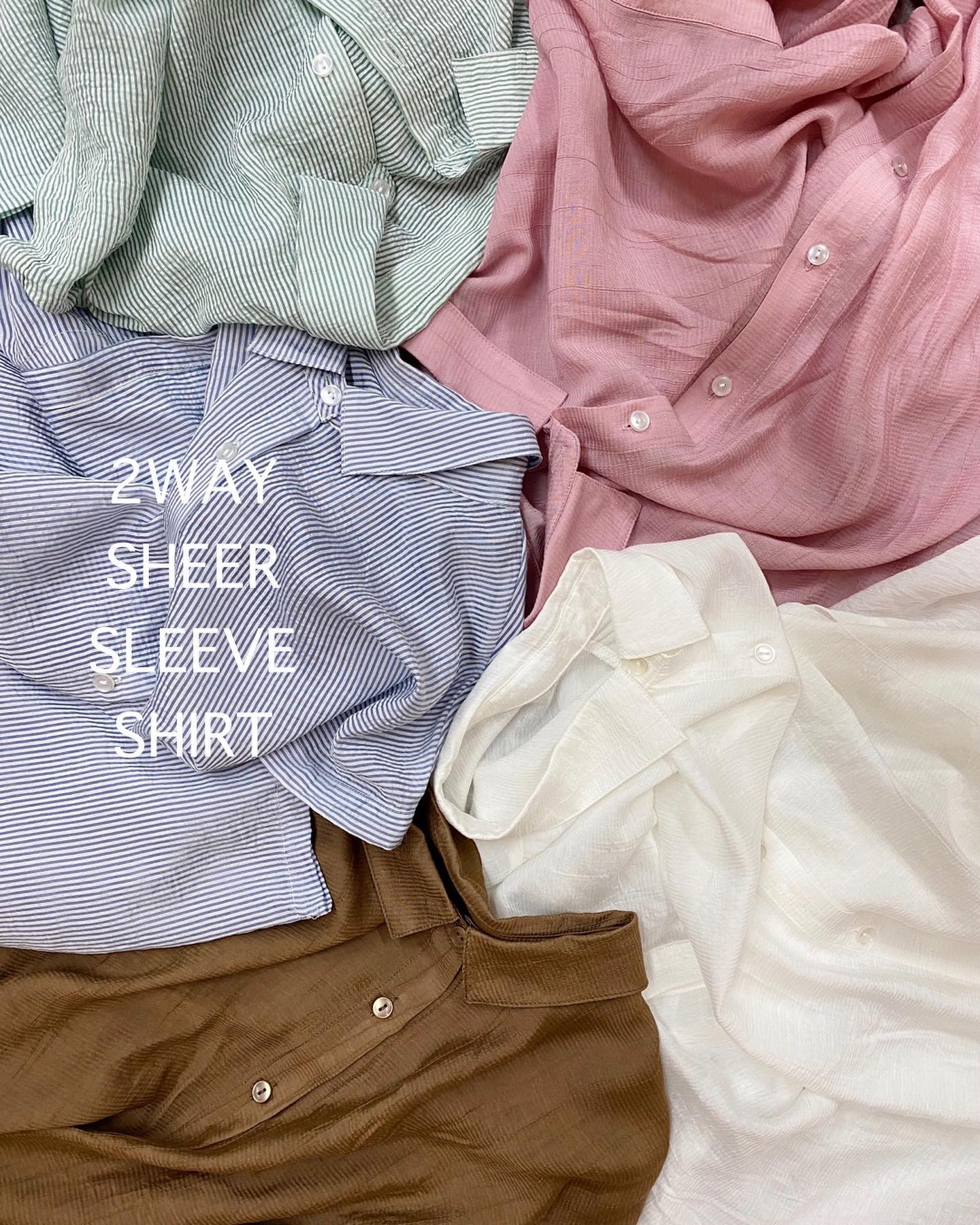 【new arrival】⁡? RE237523S0022way袖ｼｱｰｼｬﾂ▷¥3,190(税込)(店舗.ｵﾝﾗｲﾝ入荷中)⁡white / pink / brown / blue / green#retrogirl_ootd #レトロガール #レトロガールコーデ #プチプラアイテム #プチプラファッション #プチプラコーデ #夏アイテム #夏コーデ #トレンドアイテム #シアーシャツ　#2wayシャツ #シャツコーデ